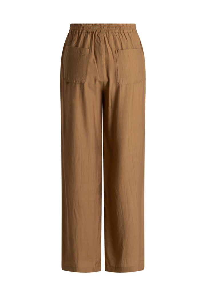Luchtige Wijde Broek in Camel