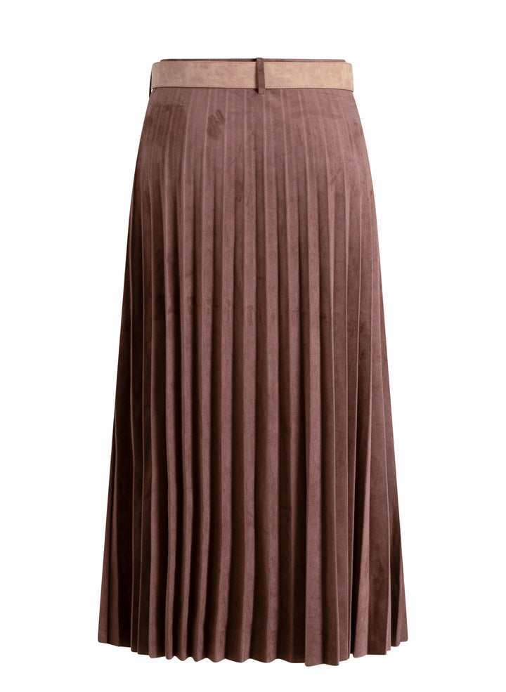 Red Brown Geplooide Midi Rok