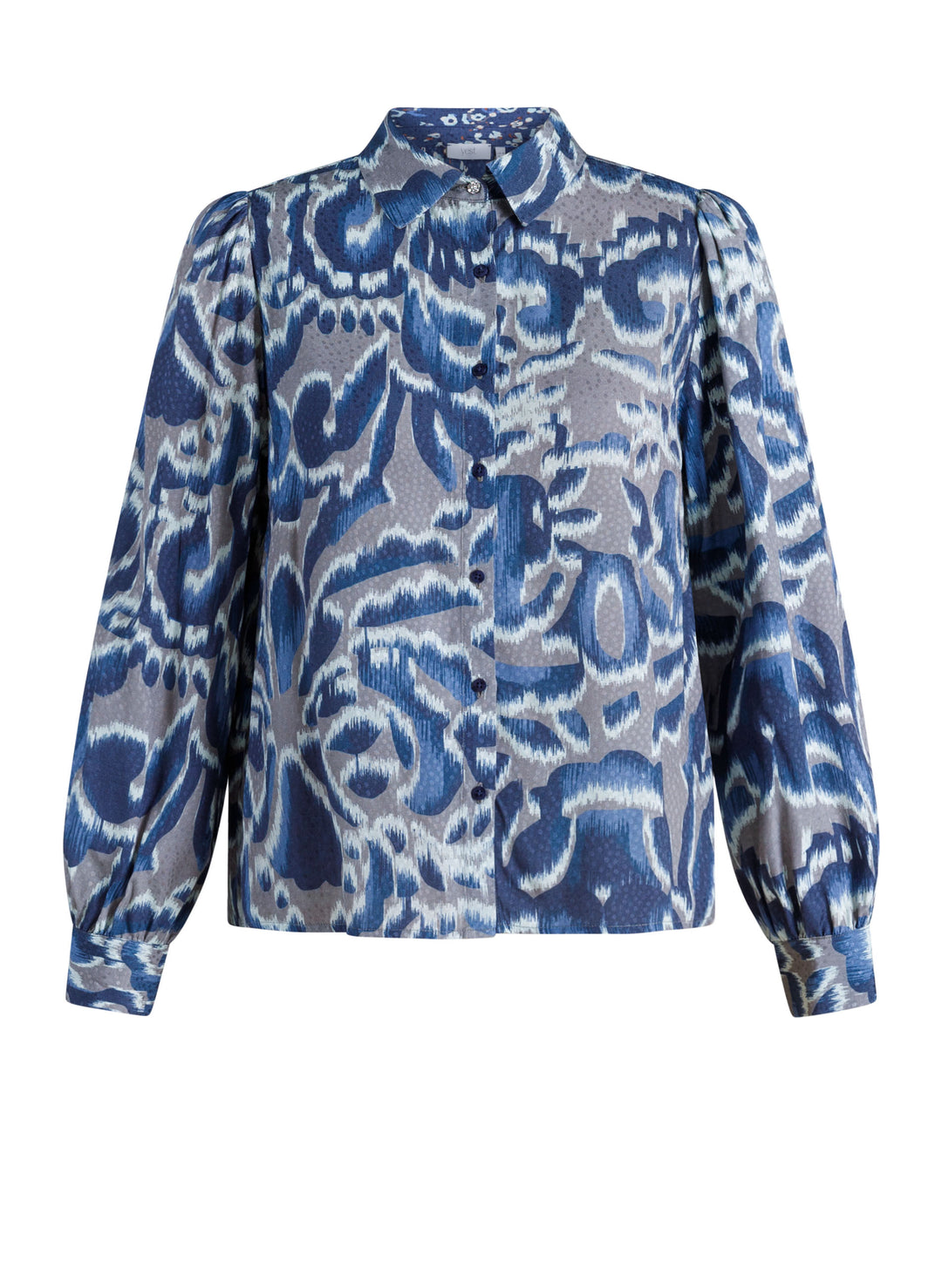 Warm Grey Blouse met Abstracte Print