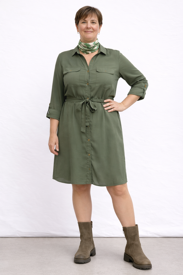 Doorknoopjurk Met Ceintuur