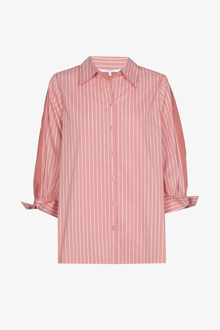 Blouse Met Strepen En Contrasterende Rug