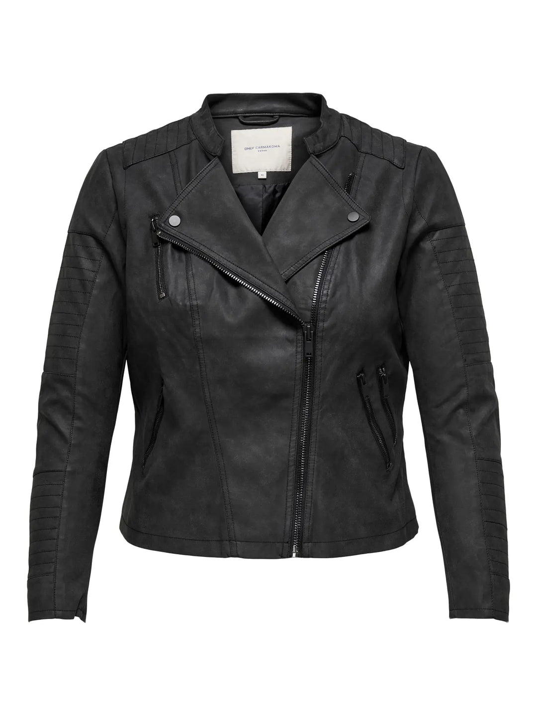 Zwarte Bikerjas Met Ritsdetails