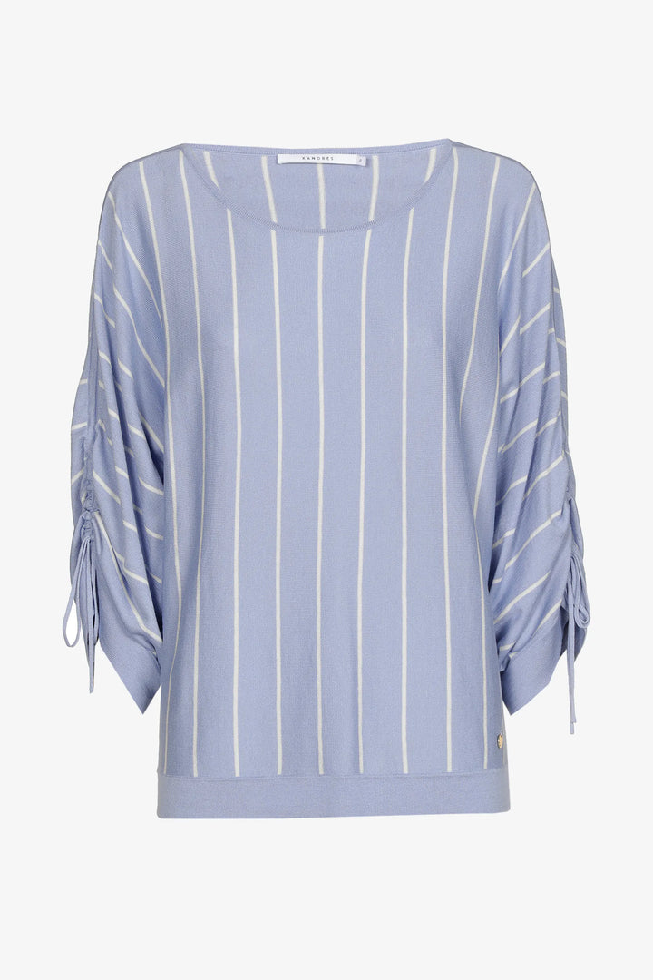 Gestreept Zijden Truitje Met Verstelbare Mouwen