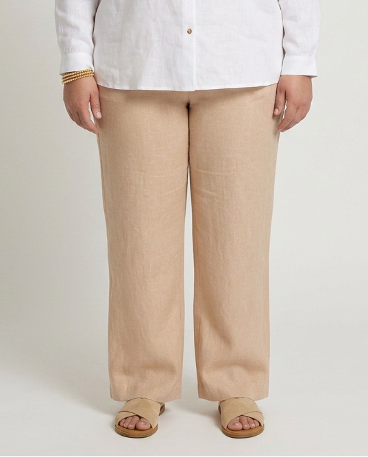 Beige Linnen Broek