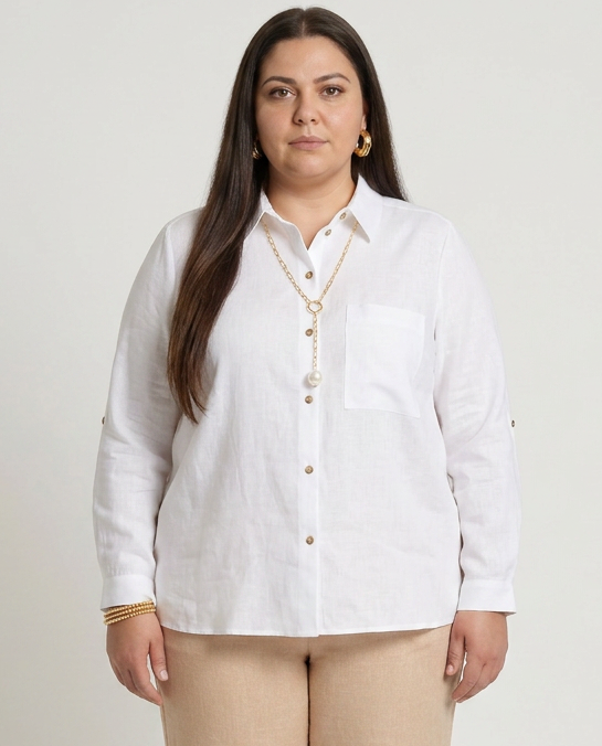 Luchtig Linnen Hemd Wit