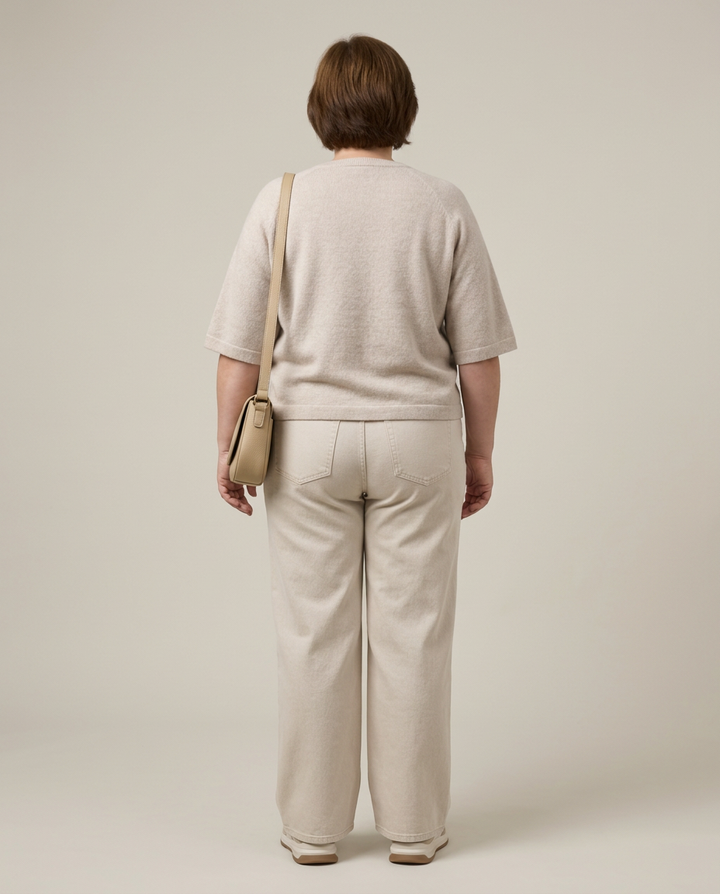 Beige Trui Met Wijde Mouwen