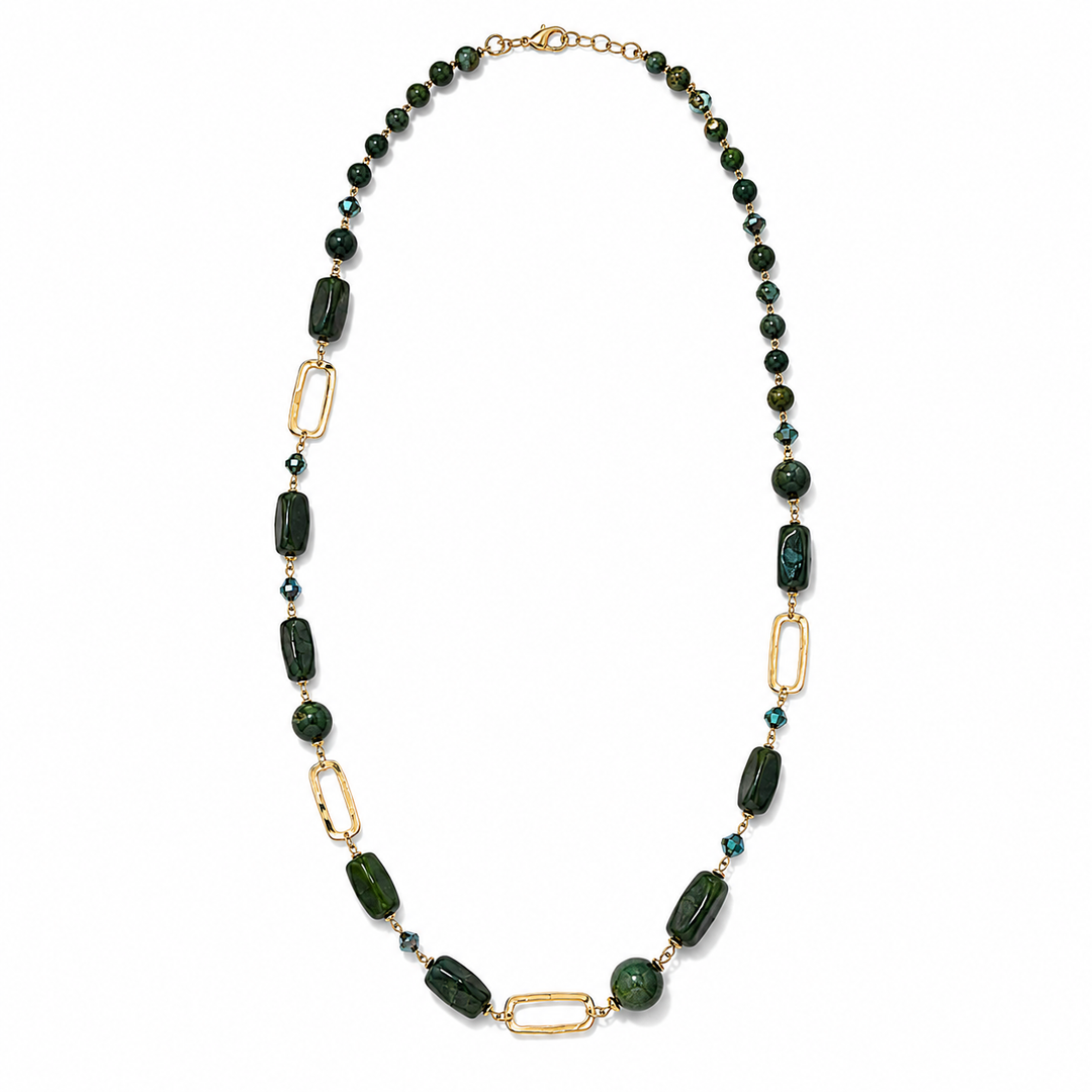 lange groene kralenketting