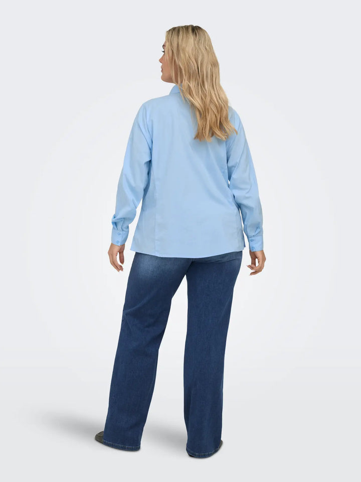 Blauwe Wide Fit Jeans Met Destroyed Details