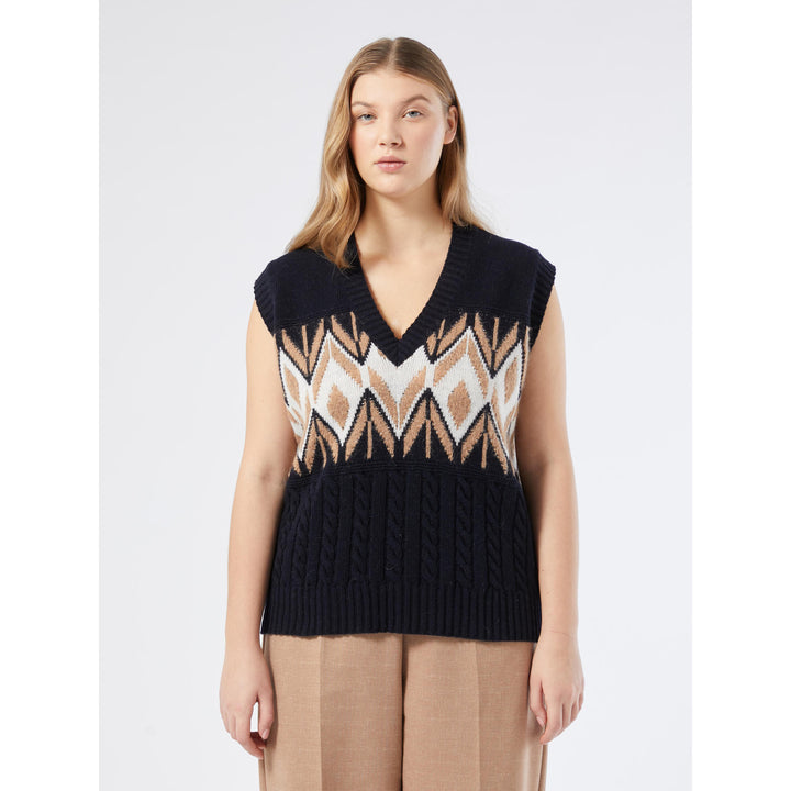 Gebreide Plussize Debardeur Met Jacquardmotief