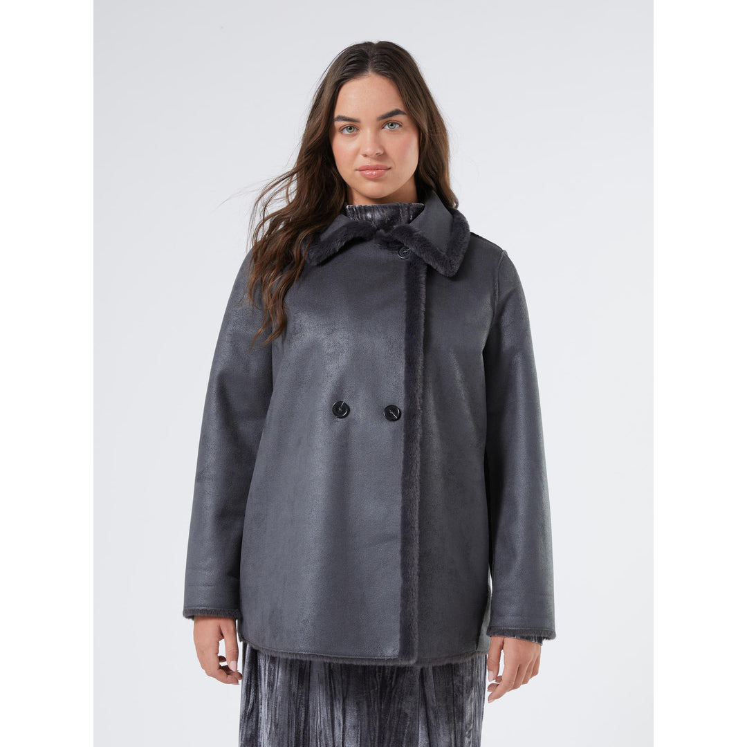 Luxe Omkeerbare Mantel in Grijs