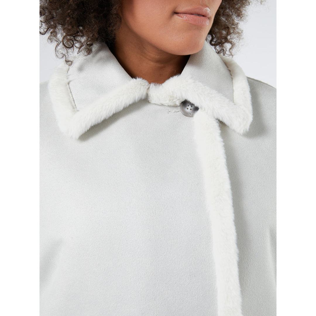 Luxe Omkeerbare Mantel in Ecru/zilver