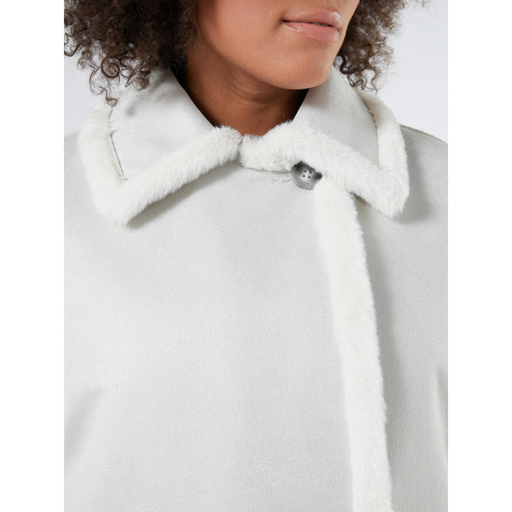 Luxe Omkeerbare Mantel in Ecru/zilver