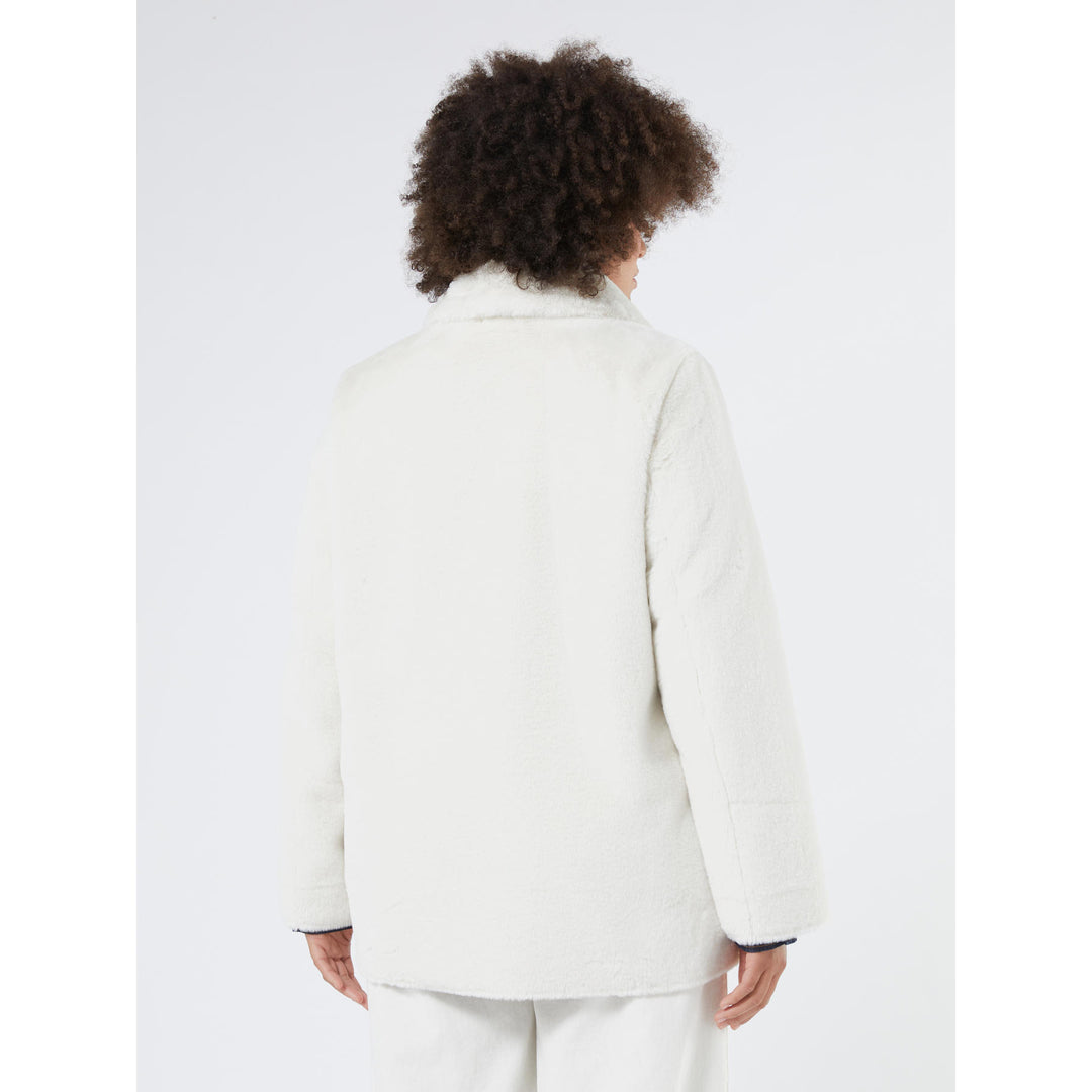 Luxe Omkeerbare Mantel in Ecru/zilver