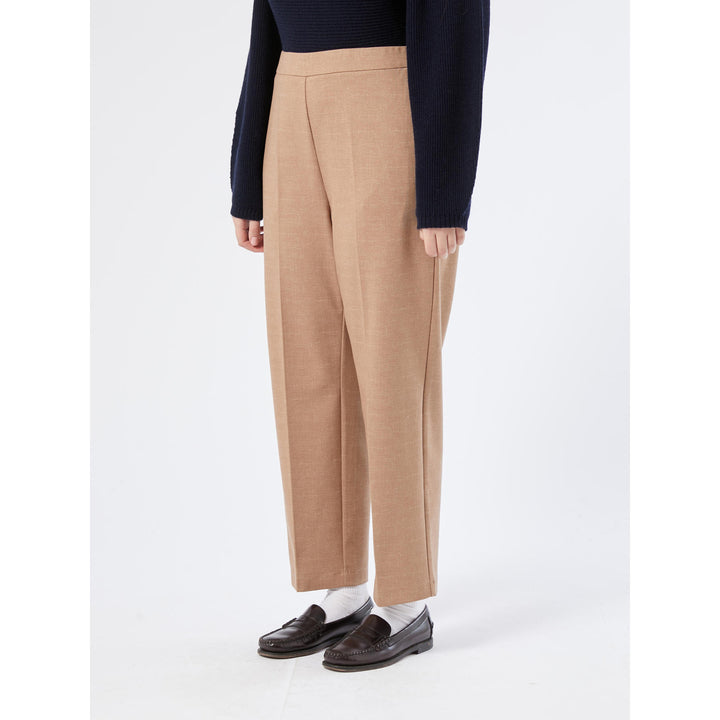 Beige Stretch Jersey Broek