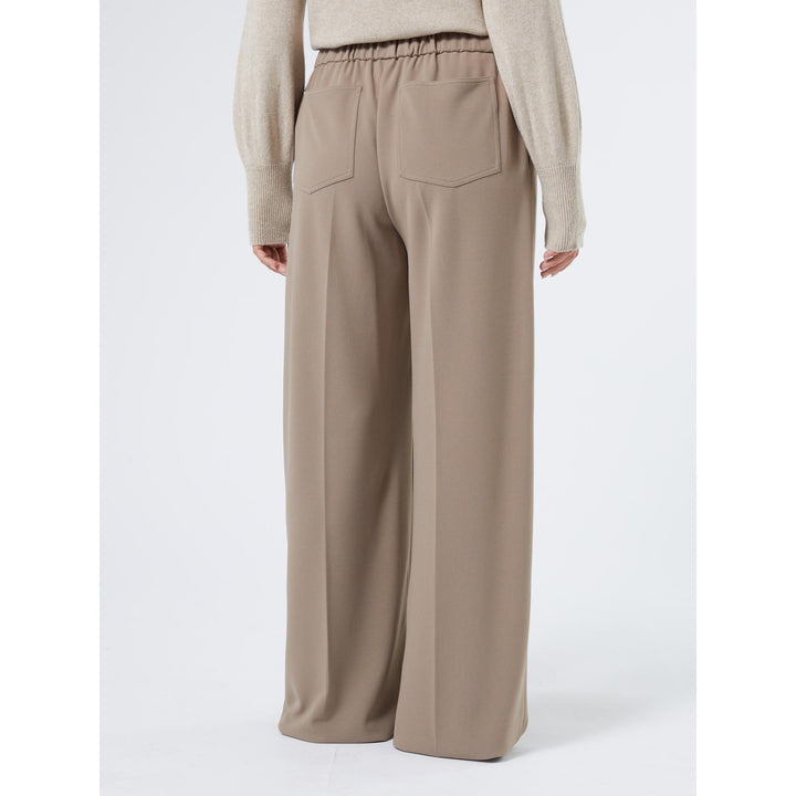 Taupe Palazzobroek Met Stretch