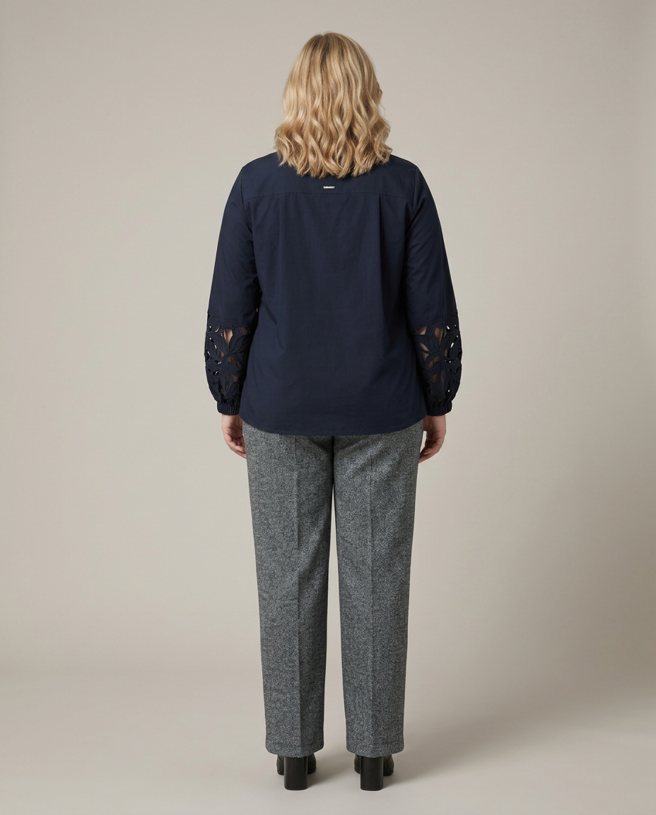 Donkerblauwe Broek met Lurexdetail