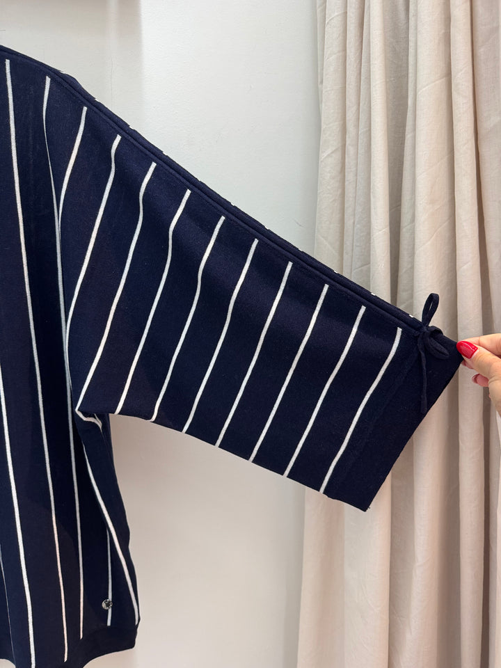 Gestreept Zijden Truitje Met Verstelbare Mouwen