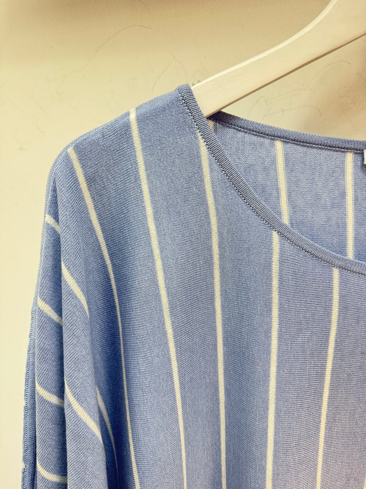 Gestreept Zijden Truitje Met Verstelbare Mouwen