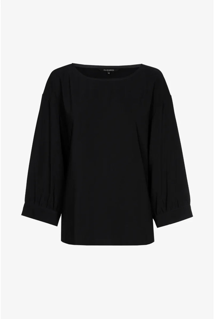 Tijdloze Zwarte Blouse Met 3/4 Mouwen