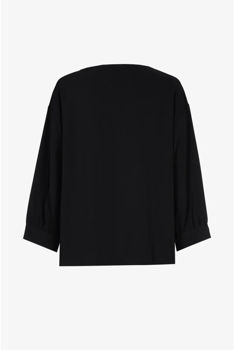Tijdloze Zwarte Blouse Met 3/4 Mouwen