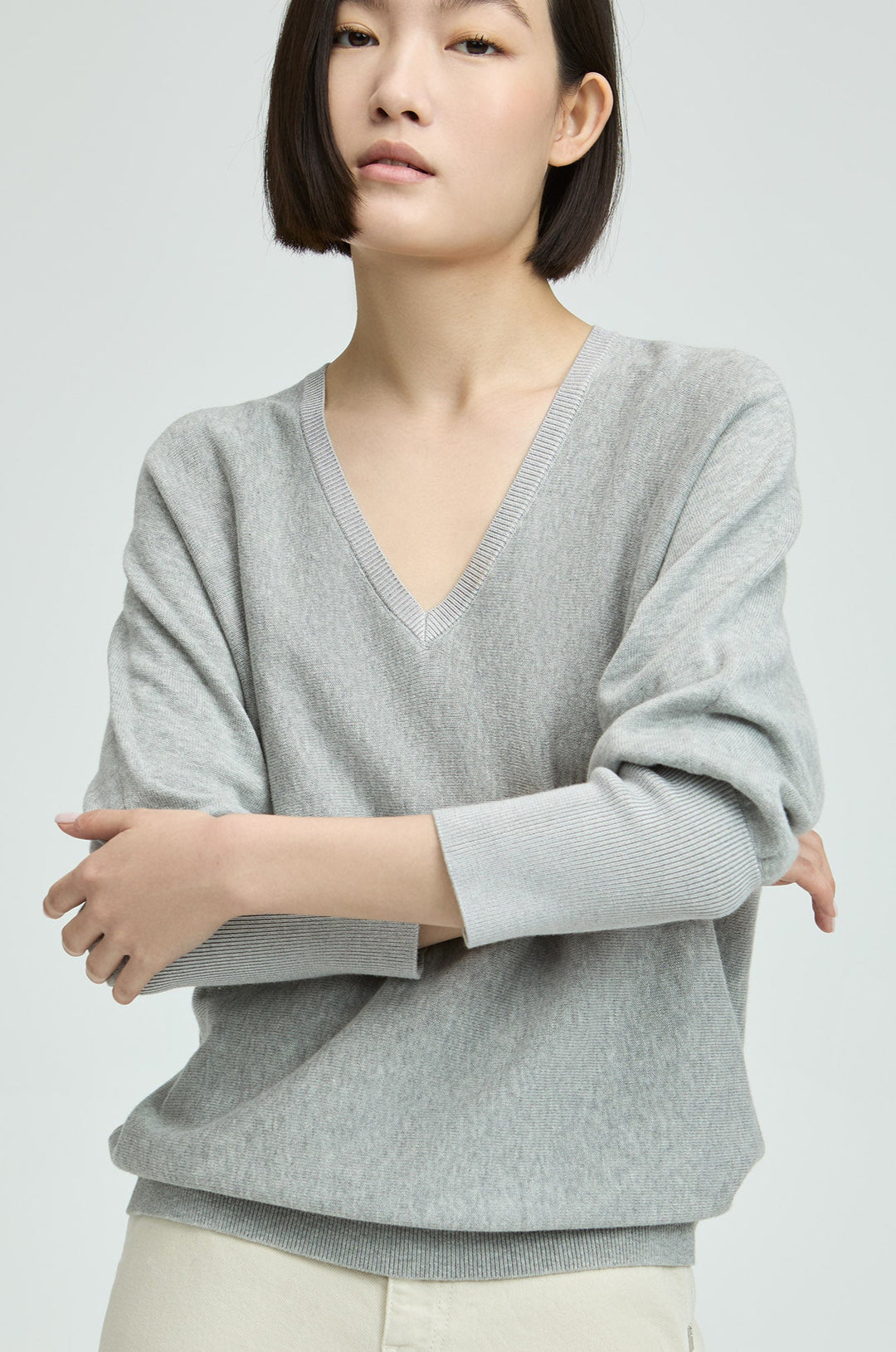 Zachte Trui Met V-Hals