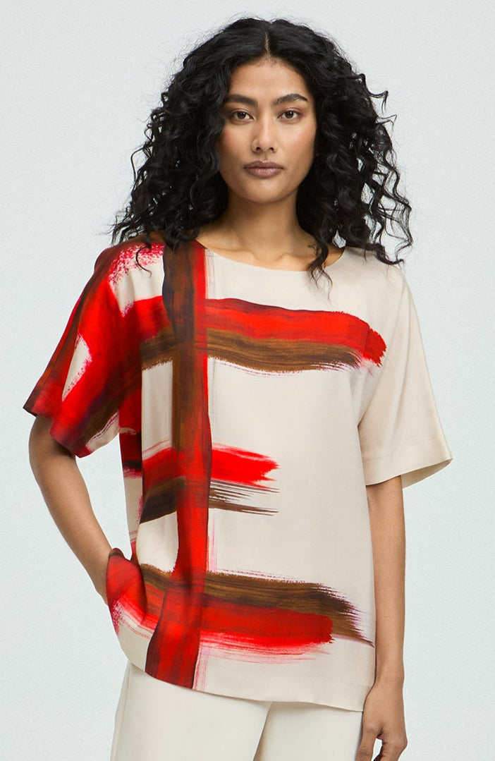 Shiny Scarlet Aquarel Blouse