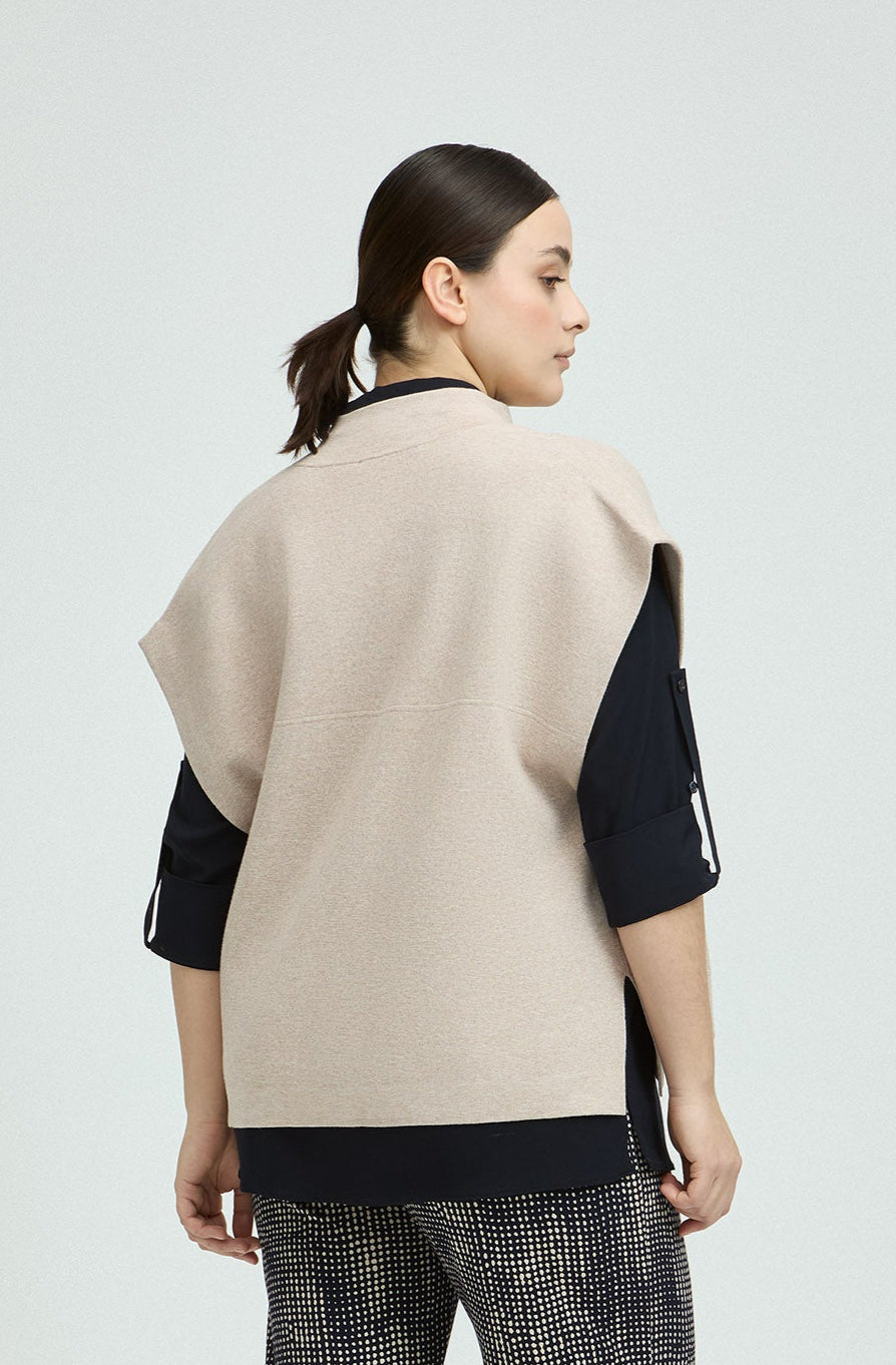 Cappuccinokleurige Mouwloze Vest