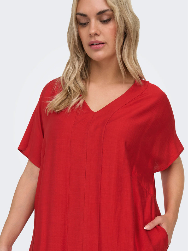 Cherry Red Midi Jurk