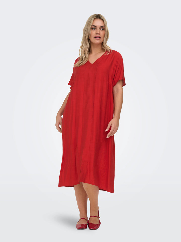 Cherry Red Midi Jurk