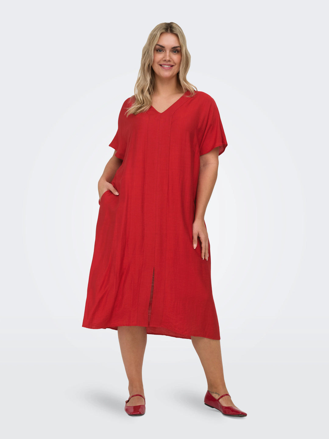 Cherry Red Midi Jurk