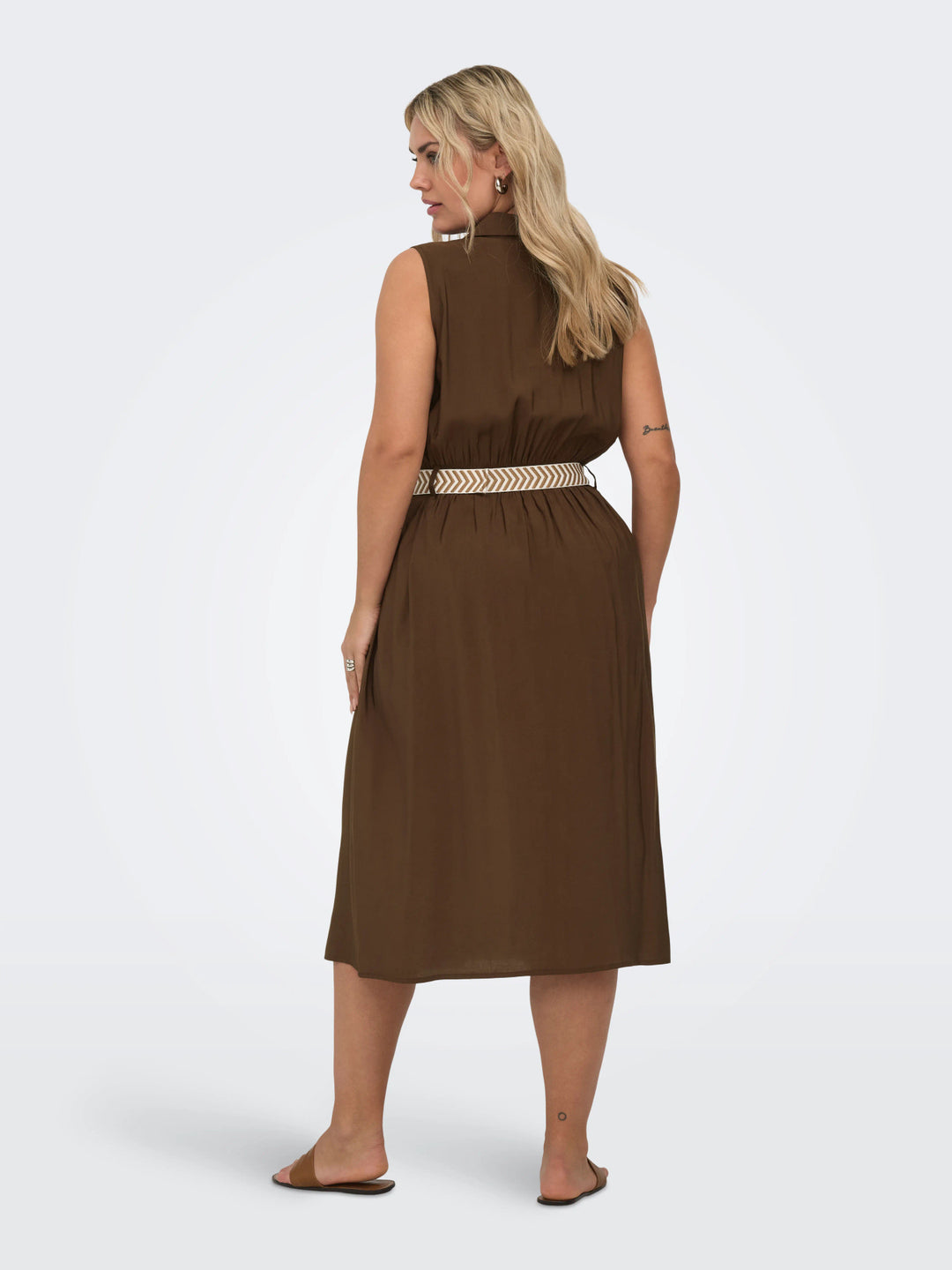 Bruine Midi Hemdjurk