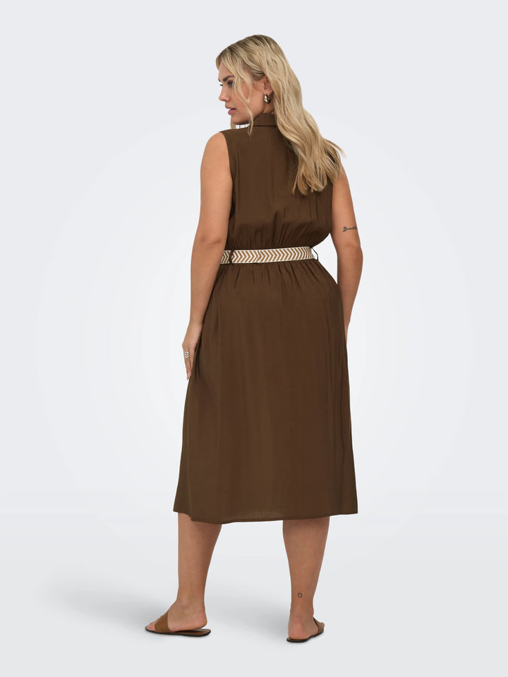 Bruine Midi Hemdjurk