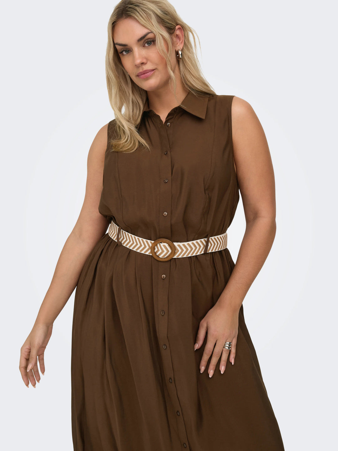 Bruine Midi Hemdjurk