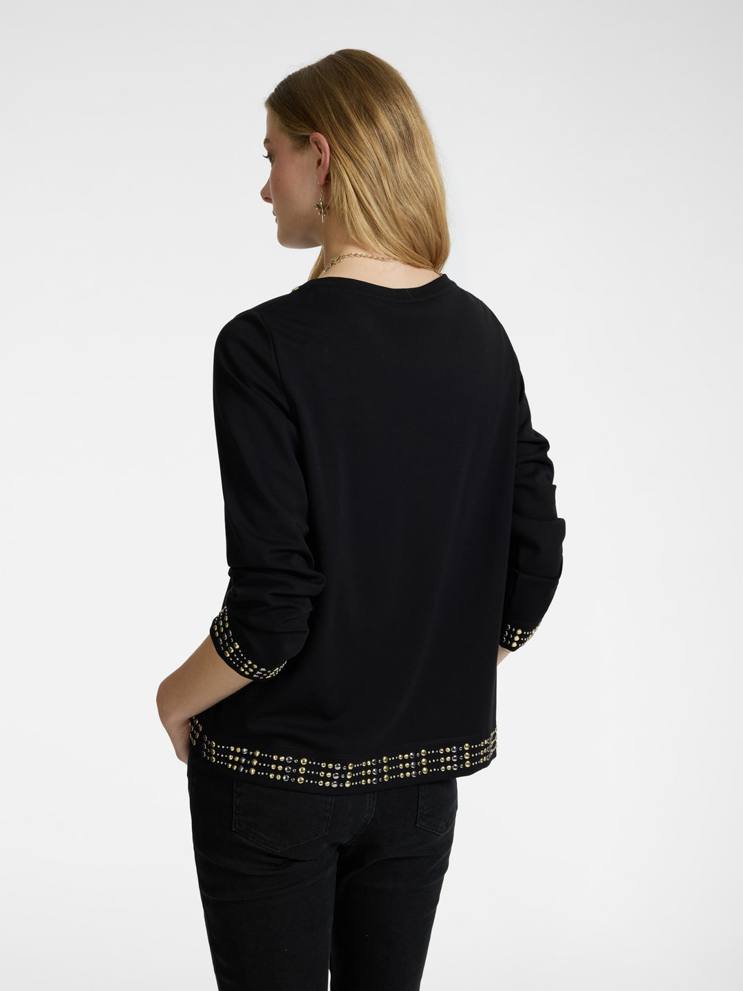 Dikke Zwarte T-shirt 3/4 Mouw