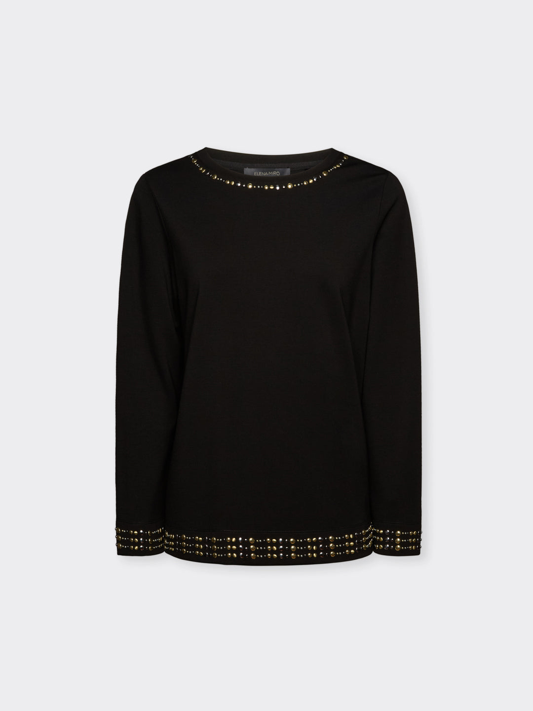 Dikke Zwarte T-shirt 3/4 Mouw