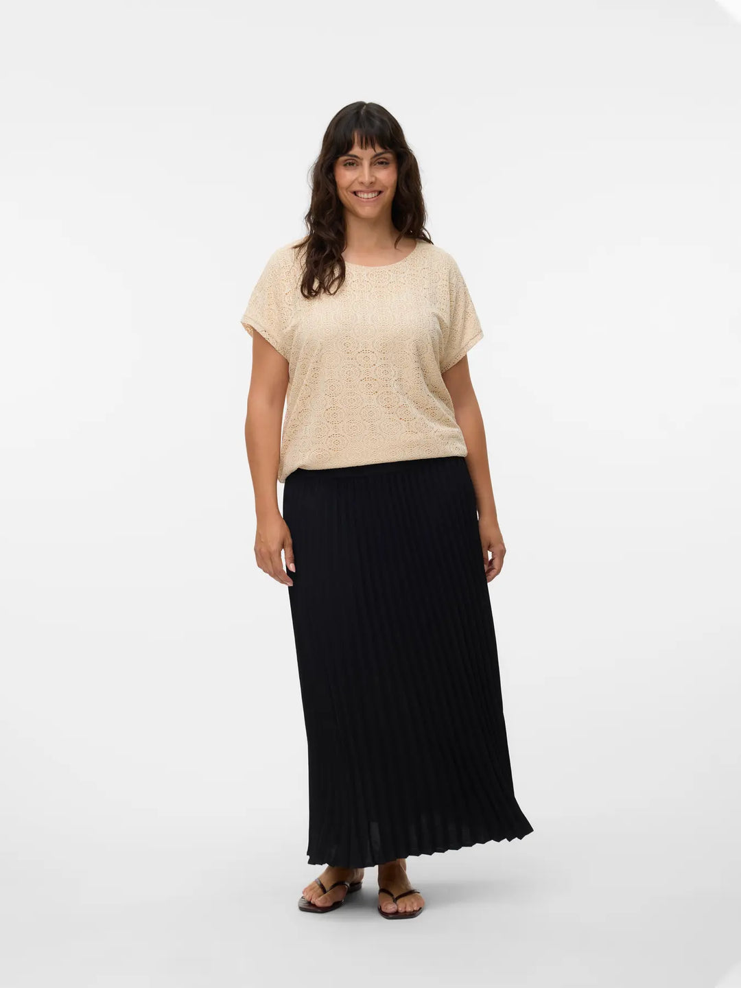 Beige Kanten Top
