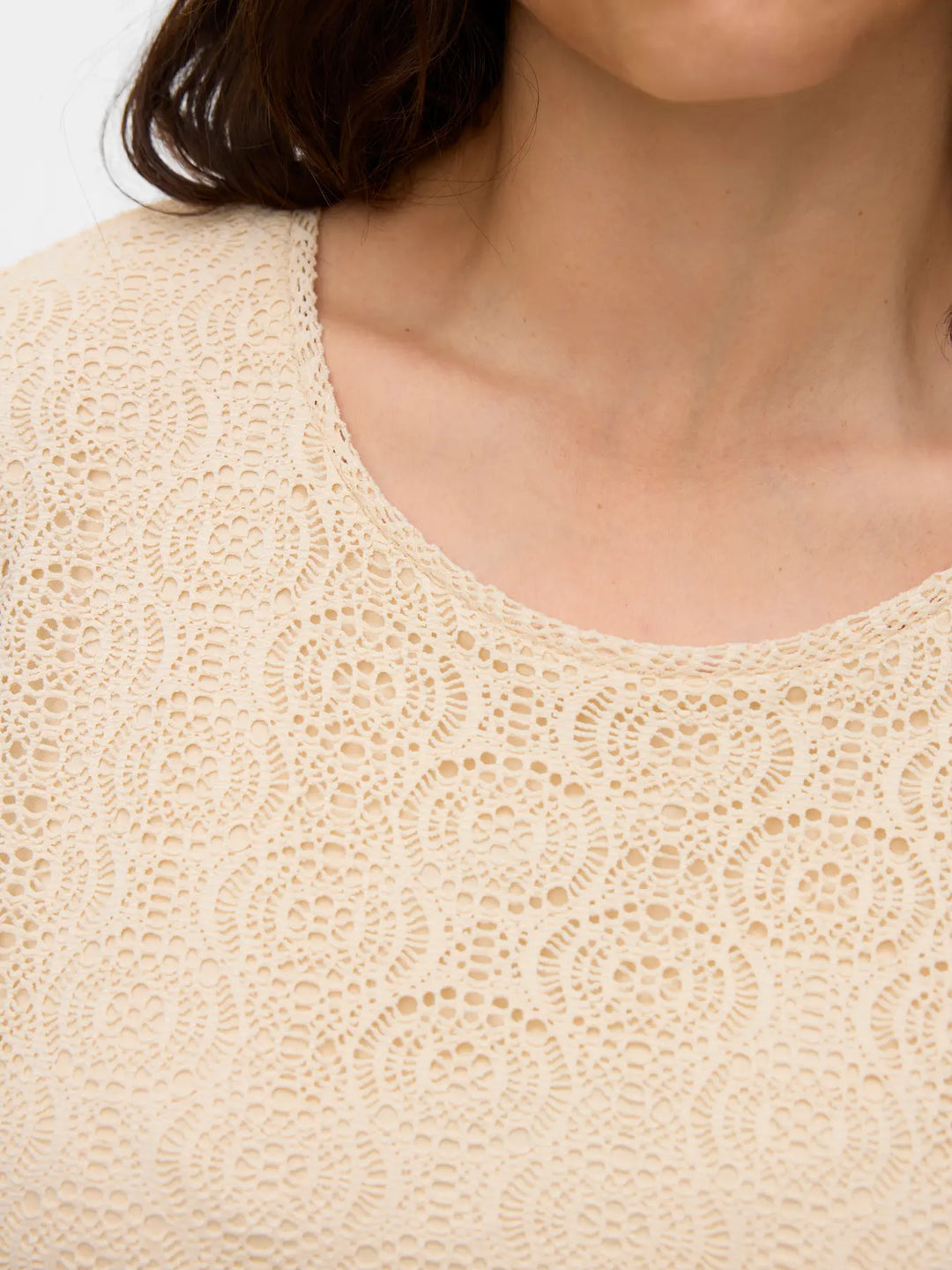 Beige Kanten Top