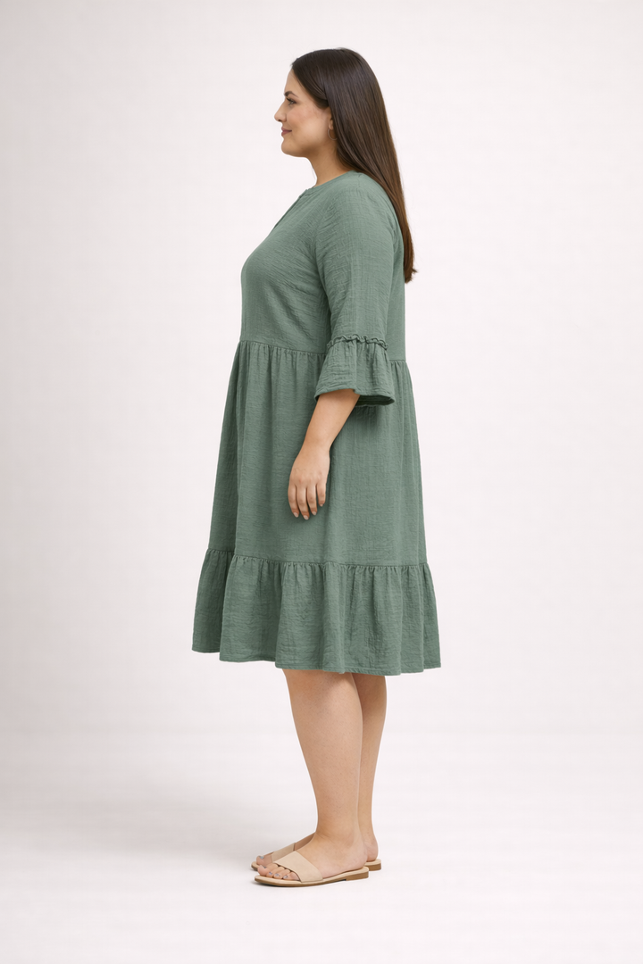 Groene Katoenen Jurk