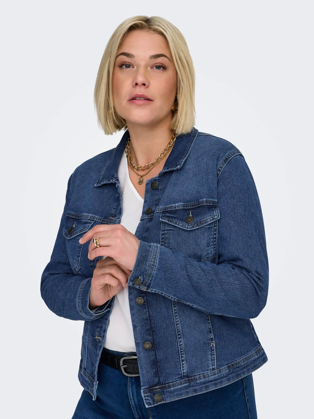 Blauw Denim Jack Met Stretch