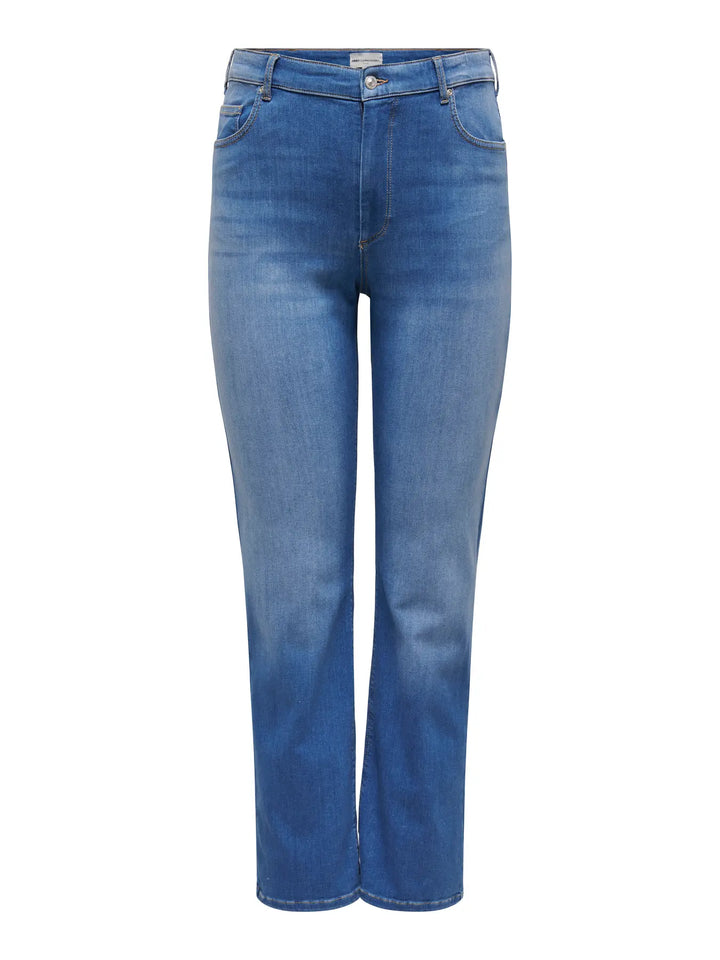 Trendy Straight Jeans In Mediumblauw Denim