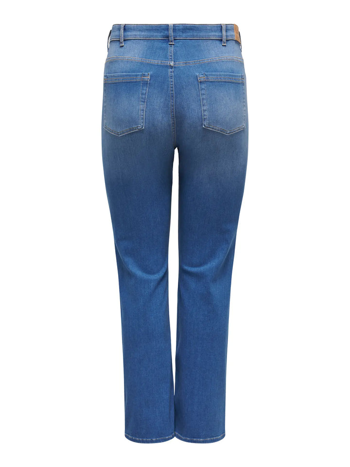 Trendy Straight Jeans In Mediumblauw Denim