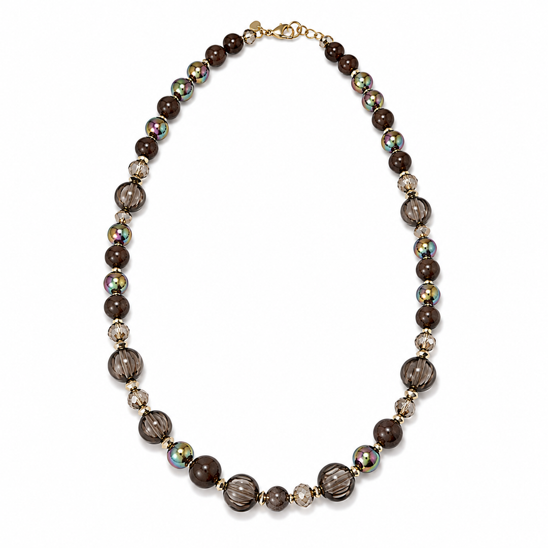 Bruine Kralenketting Glans