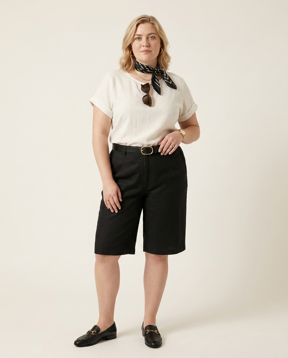 Linnen Bermuda Short