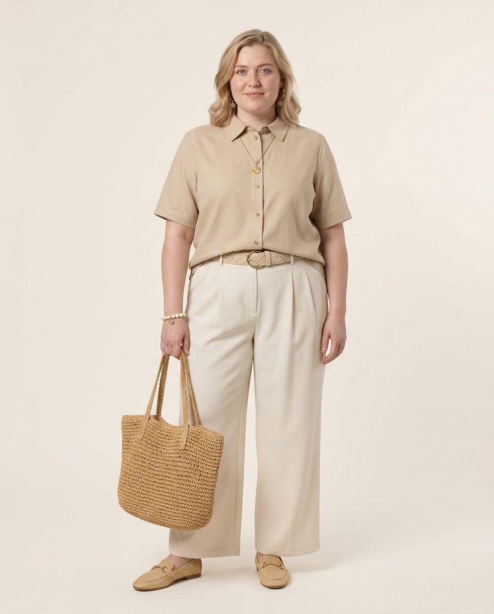 Linnen Blouse Korte Mouwen