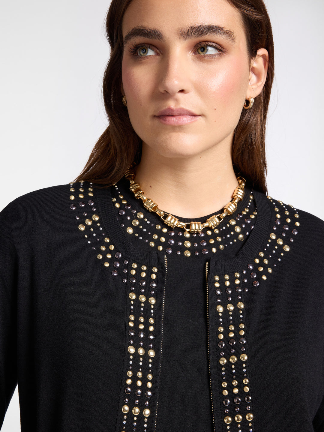 Ecovero Cardigan Met Studsdetails