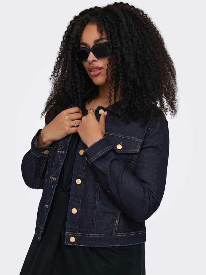 Donkerblauw Denim Jasje