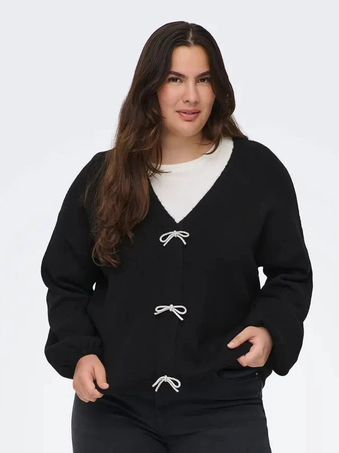 zwarte trui met strik