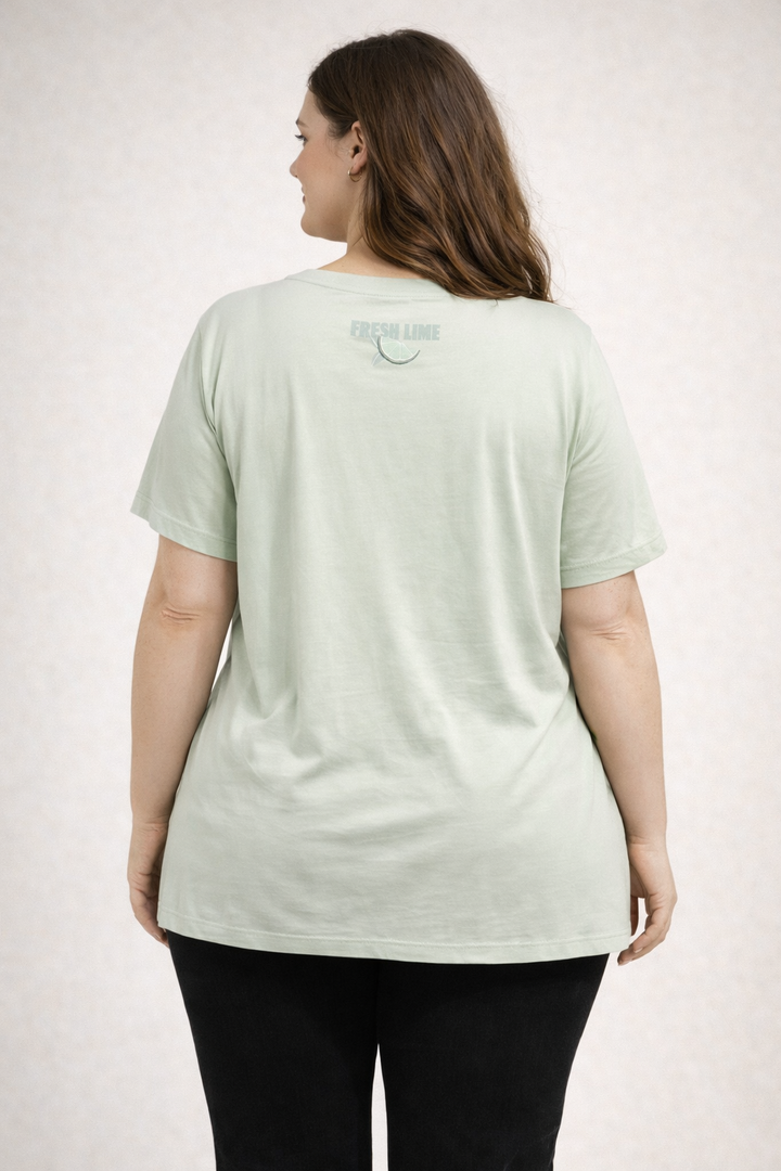 Mintgroene T-Shirt Met Fresh Lime Print