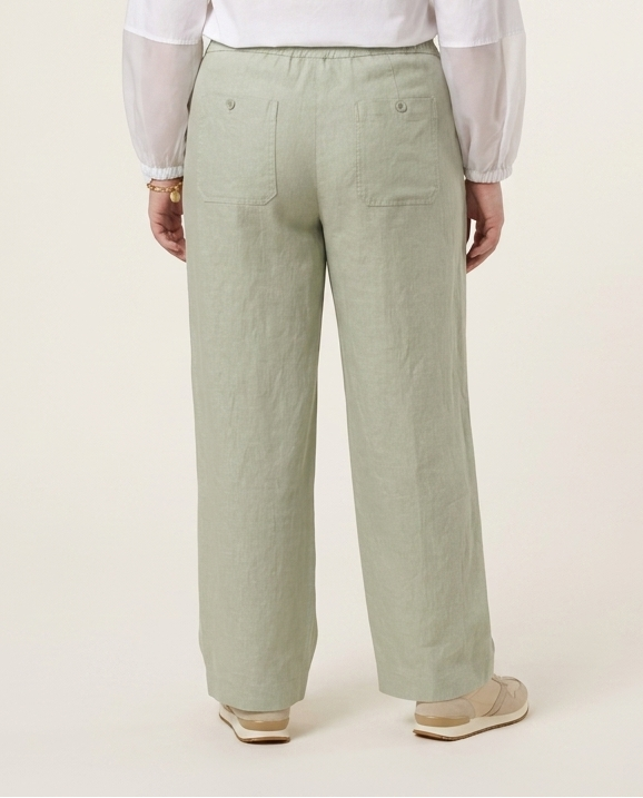 Misty Aqua Linnen Broek