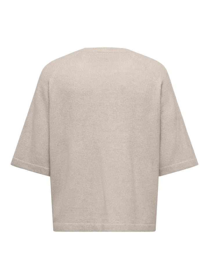 Beige Trui Met Wijde Mouwen